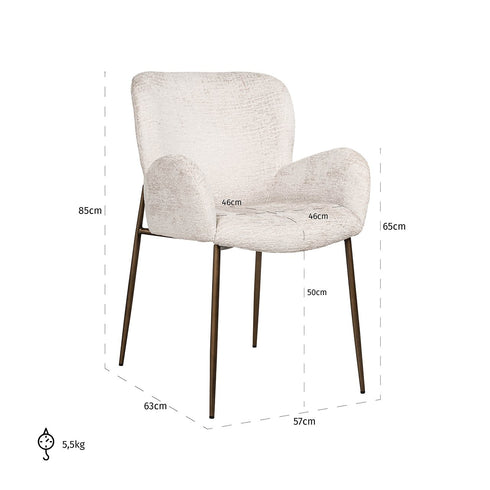 Samba Cream Velvet Arm Chair